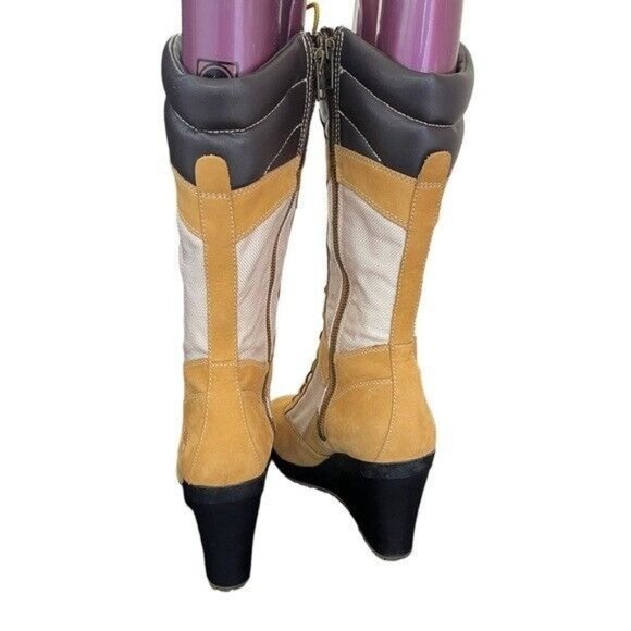 Timberland Spring Point Lace Up 14” Wedge Boots Wheat/BLE 23617 US Women’s 9.5 M - Picture 4 of 9